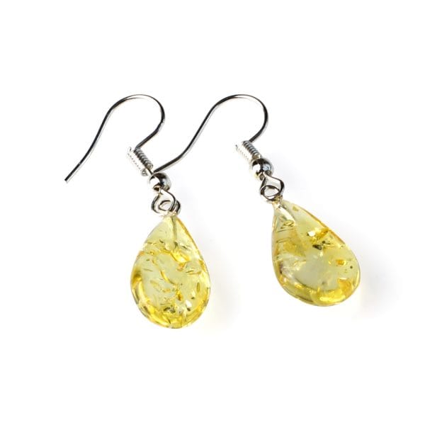 Lašo formos gintariniai auskarai