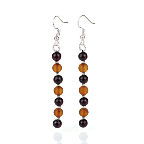 Ilgo kritimo gintariniai auskarai