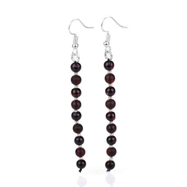 Ilgo kritimo gintariniai auskarai