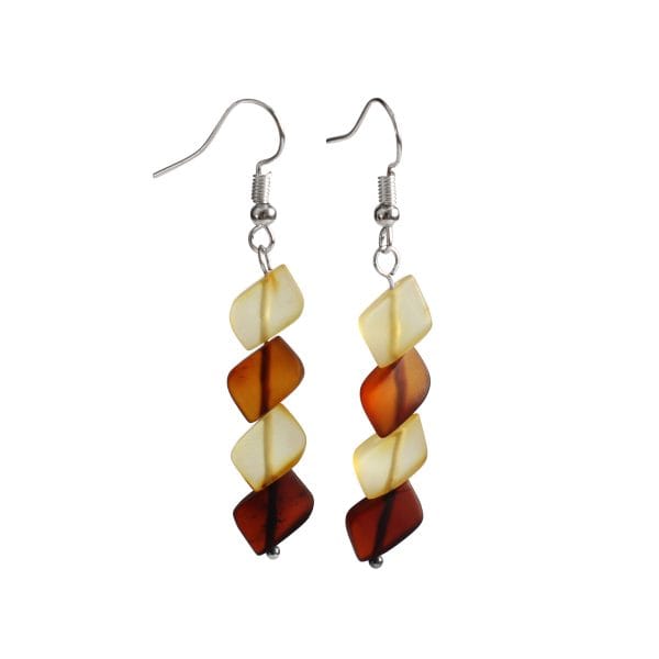 Matiniai ilgo kritimo gintariniai auskarai