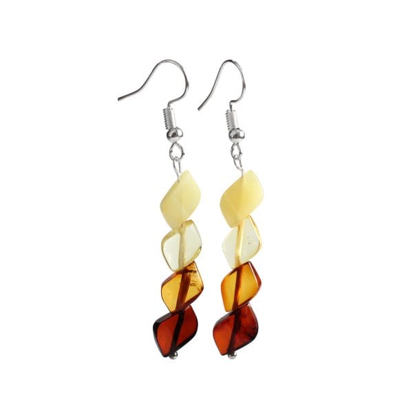 Ilgo kritimo gintariniai auskarai