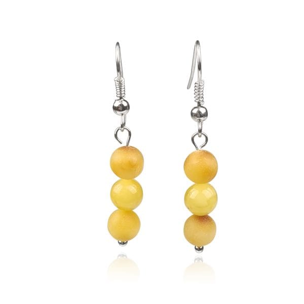 Geltoni gintaro auskarai "Trynukai"