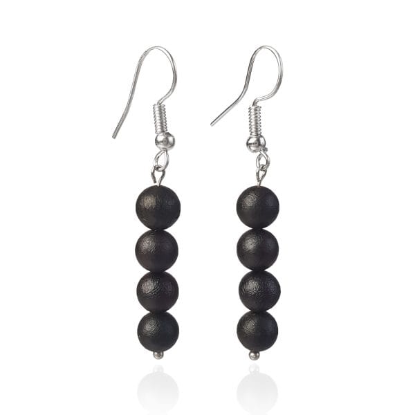 Juodi gintariniai auskarai