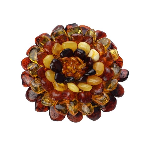 "Gintarinė gėlė" segė - pakabukas.