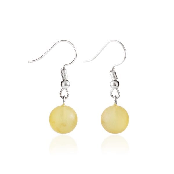 Matiniai, geltoni gintariniai auskarai "Burbulai"