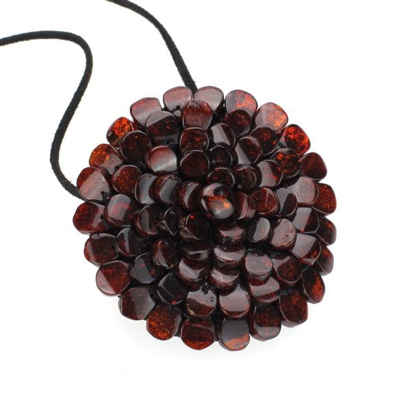 "Gintarinė gėlė" segė - pakabukas.