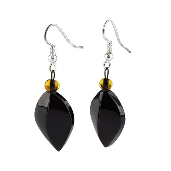 Gintariniai auskarai "Lapeliai"