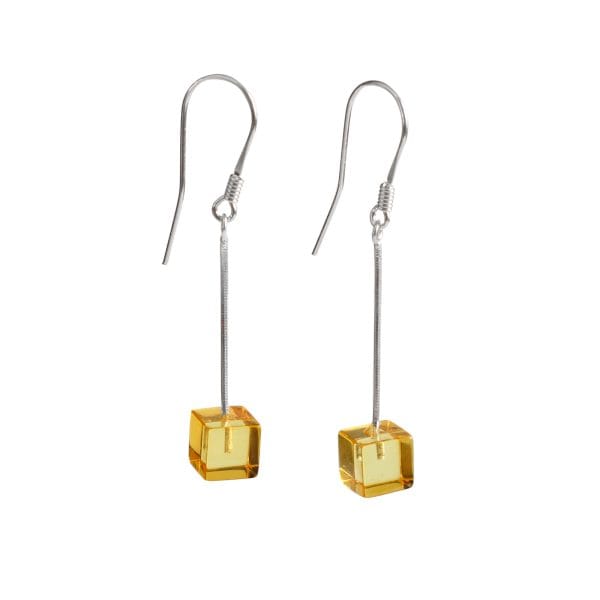 Kubo formos ilgo kritimo gintariniai auskarai