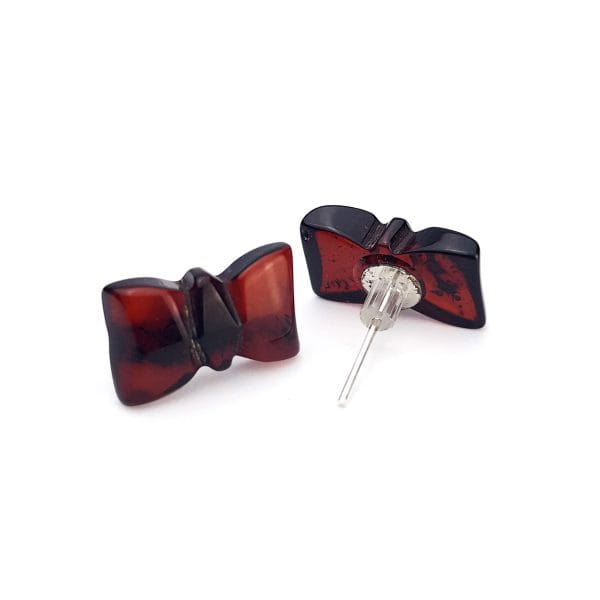 Kaspinėlio Formos Gintariniai Auskarai