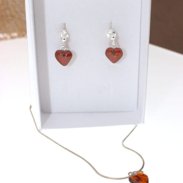 Auskarai ir pakabutis "Širdelės"