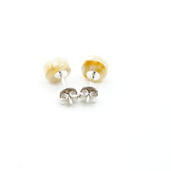 Balti auskarai vinukai 