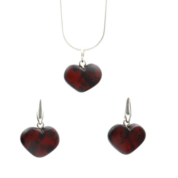 Pakabuko ir auskarų komplektas "Krištolinė širdis"