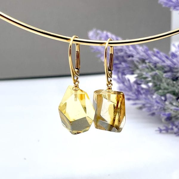 „Briliantai” Skaidraus Gintaro Auskarai