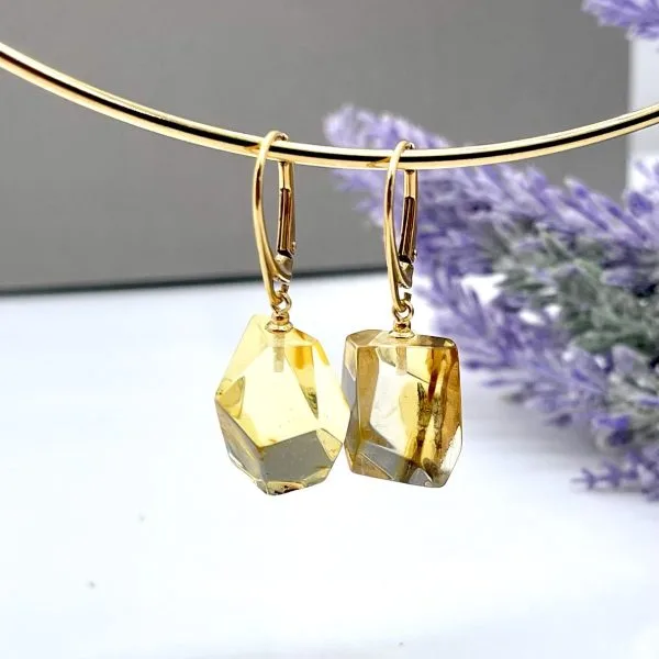 „Briliantai” Skaidraus Gintaro Auskarai