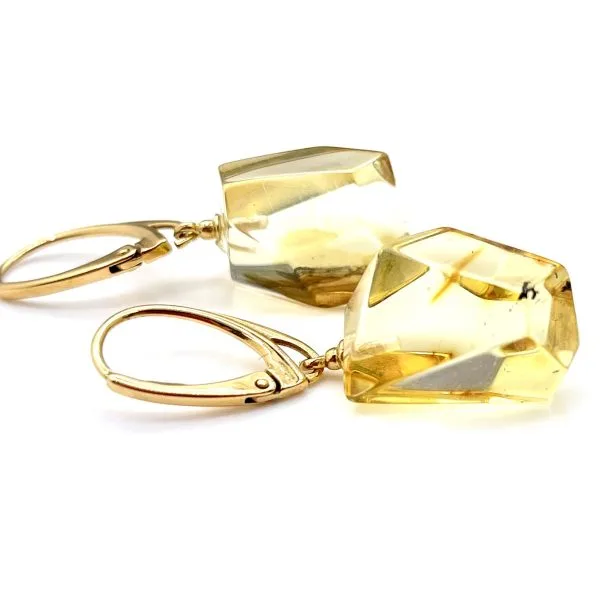 „Briliantai” Skaidraus Gintaro Auskarai